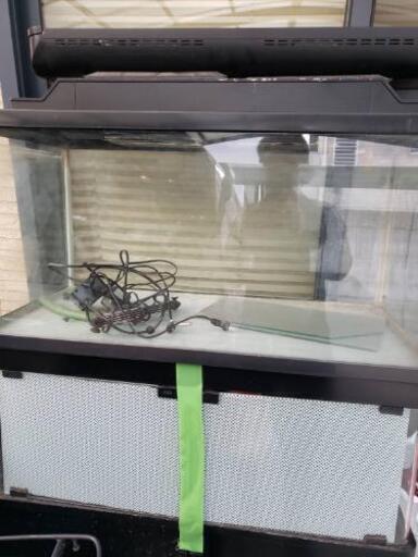 90cmガラス水槽、水槽台、サーモスタットセット