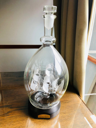 置物ガラス細工ボトルシップ緻密細工santa Maria サンタマリア号船帆船オブジェインテリアアンティーク まり 京都の家具の中古あげます 譲ります ジモティーで不用品の処分