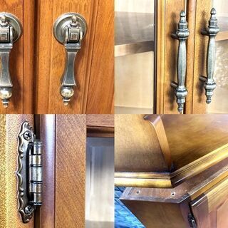 札幌近郊　送料無料　横浜ダニエル Daniel 大型 食器棚 カップボード 本棚 飾り棚 収納家具 英国 クラシック アンティーク スタイル