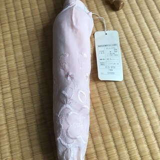 日傘　折りたたみ式　刺繍　ピンク