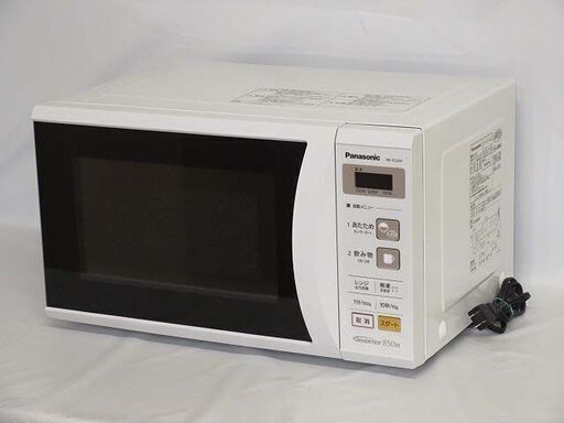 【中古】rr1459　パナソニック電子レンジ　NE-E22A1　取扱説明書付　Panasonic　850Wインバーター　出力３段階切り換え　ターンテーブル　蒸気センサー　ワンタッチ　あたため　解凍