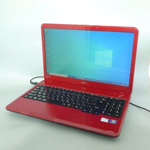 送料無料 SSD128GB レッド 希少品 ノートパソコン 中古動作良品 15.6型 NEC LS150ES6R Pentium 4GB DVDRW 無線 Windows10 LibreOffice