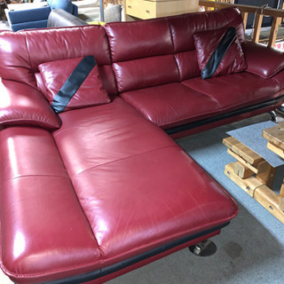 ニトリ 本革カウチソファ L字 中古