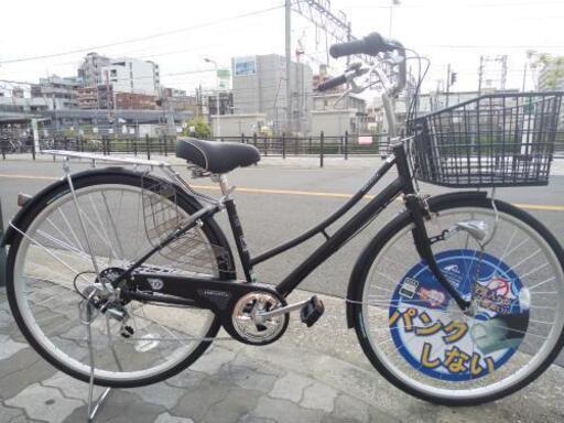 値下げしました！♪ジモティー特価♪新車　絶対にパンクしない２７型軽快車　シマノ外装6段変速・ＬＥＤオートライト・ローラーブレーキ