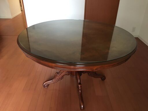 イタリア 高級家具 輸入家具 ヴェローナ クラシック 象嵌 丸テーブル 円形