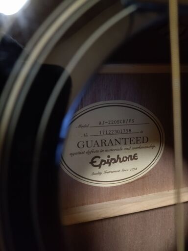 美品/調整済み】Epiphone トップ AJ-220SCE/VS エピフォン エレアコ アコギ