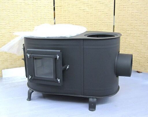 新品 新保製作所 タマゴ型３面窓付 薪ストーブ FIRE SIDE 小３号 アウトドア キャンプ ガレージブランド 付属品多数 札幌市手稲区