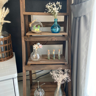 飾り棚　ガーデニング　木製プランター台　木製3段　お花　花瓶