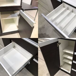 直接引き取り歓迎　１　レンジボード　1200×505×2010　ホワイト　２分割式　ソフトクローズ　食器棚　キッチン　住まい