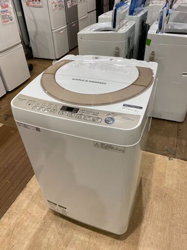 愛品館市原店】シャープ 2018年製 7.0kg洗濯機 ES-KS70T【管理