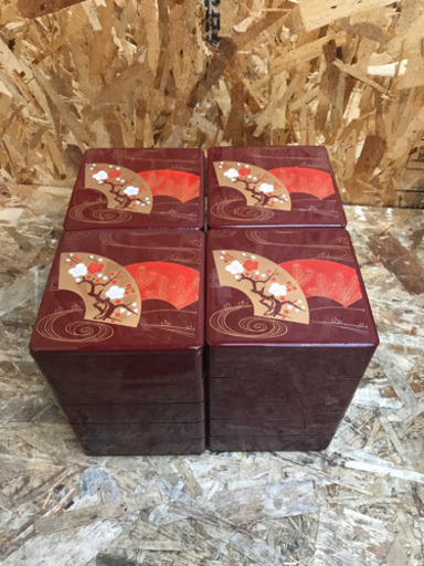 (5187-0) 中古 お重箱 5段重 4セット お弁当箱 行楽 和風 五段 重箱 業務用 厨房 店舗用品