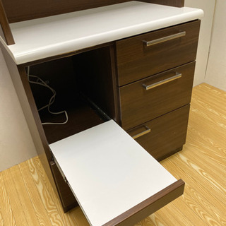 stp-0868 家電ボード 収納棚 2連 ブラウン 食器棚 キッチンボード 幅80 