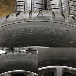 新品 2020年製【MICHELIN ENERGY SAVER 4 155/65R14】夏タイヤ【La Strada 社外ホイール 14インチ4.5J4HPCD100+45】バランス調整済(VTL369) クレジットカード QR決済可能