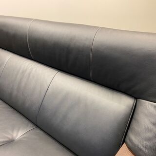 カリモク karimoku チターノ Chitano ソファ 本革 黒 3シーター 中古品