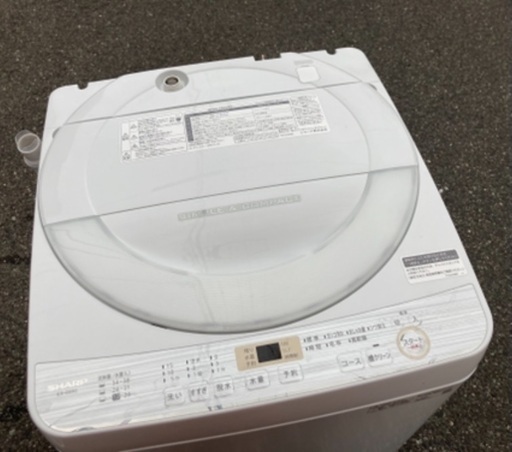 【RKGSE-522】特価！シャープ/SHARP/6kg/全自動洗濯機/ES-GE6C-W/中古/2019年製/当社より近隣地域無料配達