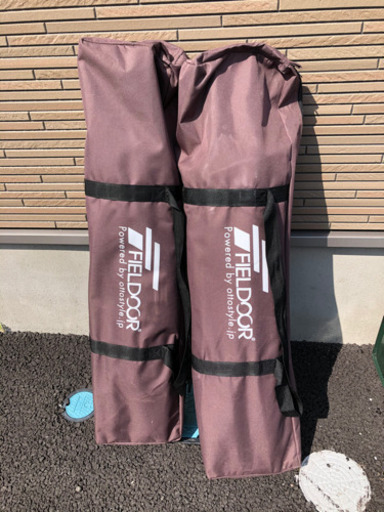 FIELDOOR アウトドアコット 2個セット／【ダークブラウン】 アルミ キャンプベッド ベンチ 折りたたみ