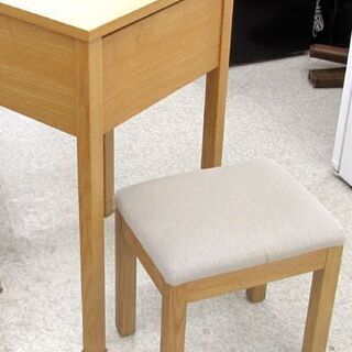 無印良品 ドレッサー タモ材 スツール付き鏡台/デスク 良品計画