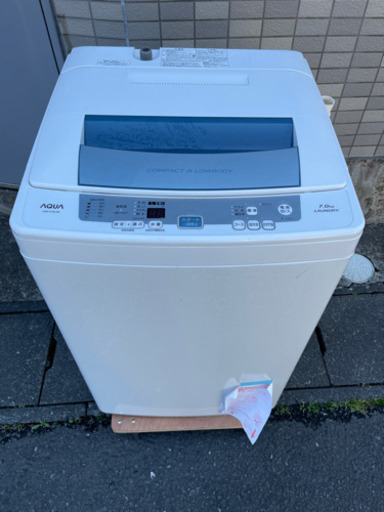 洗濯機　2016年製　洗濯機　アクア　7kg  AQW-S70E