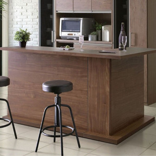 バーカウンター コーナー 　（幅120cm ｘ２）完成品 おしゃれ カウンターテーブル キッチンカウンター 収納 北欧 ウォールナット　Bar counter corner width 120cm finished product fashionable counter table kitchen counter storage Scandinavian walnut