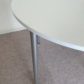 【ネット決済】丸テーブル　ホワイト　メッキ　白テーブル