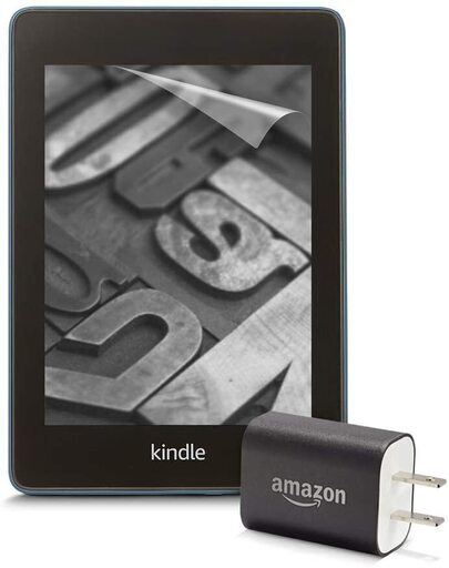 【送料無料】【セット買い】 Kindle Paperwhite wifi 32GB 広告つき 電子書籍リーダー (トワイライトブルー) + Amazon純正充電器 + 保護フィルム