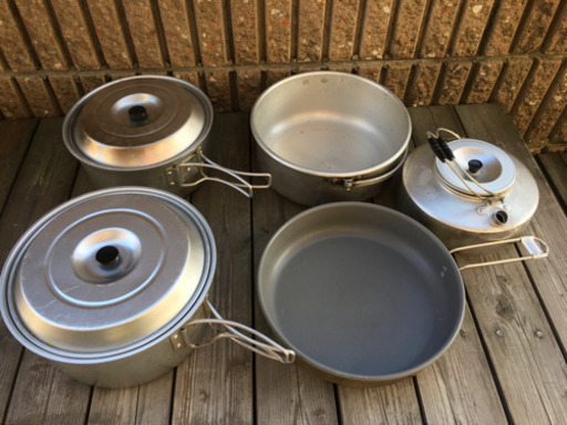 キャンプ用フライパン鍋セット+食器