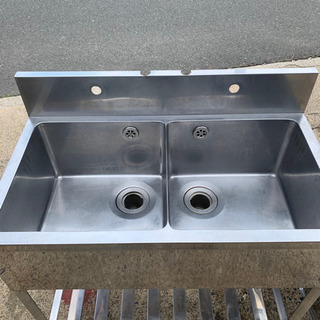 ★ 引取歓迎！クリナップ製 業務用 ステンレス二槽式シンク ★ ☆ 引取歓迎！クリナップ製 業務用 ステンレス二槽式シンク ☆