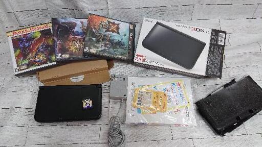 贅沢 3DS LL ブラック本体 モンハン系ソフト ３本セット ニンテンドー