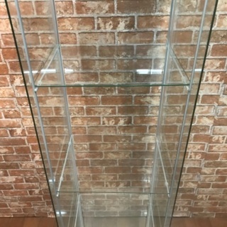 IKEA イケア DETOLF デトルフ ガラスショーケース ガラス扉キャビネット 展示 ガラスケース 展示ケース ①