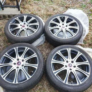 8分山以上 225/45R18 7J+53 114.3 5穴 夏タイヤ アルミ 4