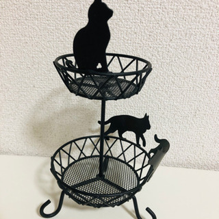 【美品】黒猫の小物入れ