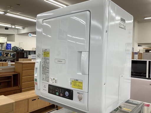 安心の6ヶ月保証付き　衣類乾燥機　DE-N60WV 6.0kg 2018年製　スタンド付　HITACHI