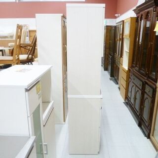食器棚 ニトリ コンセント付き 幅80×奥40×高180cm ホワイト 木製 レンジボード キッチン収納 苫小牧西店