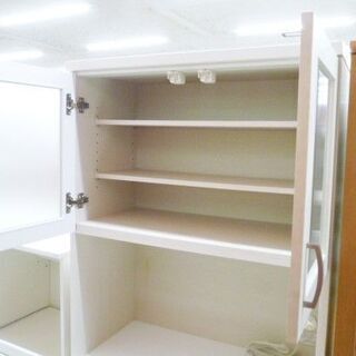 食器棚 ニトリ コンセント付き 幅80×奥40×高180cm ホワイト 木製 レンジボード キッチン収納 苫小牧西店