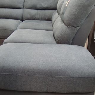 今だけチャンス！「ジモティー」見たよ！で通常特価44,999円より10,000円引きの34,999円!　布張りカウチソファ　スツール付き　コーナーソファ　L字ソファ　