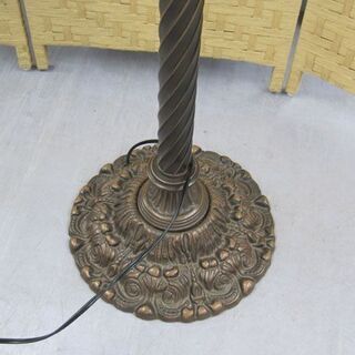 ステンドグラス フロアランプ 電球×3 葡萄柄 シェード 43cm スタンド 160cm レトロ アンティーク風 札幌市手稲区