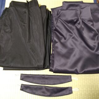 【無料】黒のカーテン、レースカーテン、タッセル（100cm×20...