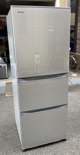 【RKGRE-632】特価！東芝/330L 3ドア冷凍冷蔵庫/GR-K33S(S)/中古品/2017年製/当社より近隣無料配達！