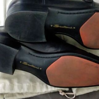 santony サントーニmosleyカーフレザーダブルモンクストレートチップ