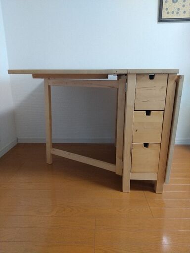 IKEA 折り畳みダイニングテーブル イス2脚セット