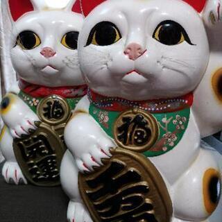 招き猫 貯金箱 18cm 2つセット