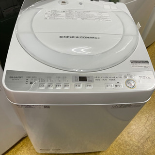 シャープ　洗濯機　7kg　2018年製