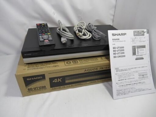 JAKN2256/ブルーレイレコーダー/BD/DVD/HDD/1TB/トリプルチューナー/4K/シャープ/SHARP/BD-UT1200/中古品/\t