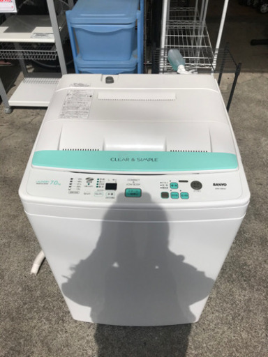 【リサイクルサービス八光　安心の1か月保証　配達・設置OK】三洋電機 7.0kg 全自動洗濯機 ASW-70B-W