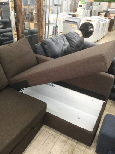 4/17 福岡 東区 定価¥69,900円→¥39,900円 IKEA ソファーベッド YouTuberにも人気のFRIHETEN カウチソファー コーナーソファー モカブラウン