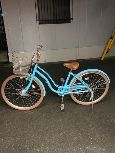 子供用自転車　26インチ　LEDオートライト　水色　美品