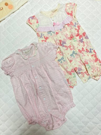 ベビー服ロンパース 女の子70サイズ ピンク リボン Si105 京成稲毛のベビー用品 ベビー服 の中古あげます 譲ります ジモティーで不用品の処分