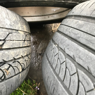 4本セット　純正アルファード10系後期トヨタ　アルミホイール+タイヤ　225/55-17インチ　エスティマ5穴114ハブ60 シルバーポリッシュ　4本セット　ヴェルファイア　エスティマ　ノア　ヴォクシー　流用　スタッドレス用にも　