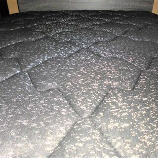 ダブルベッド マットレス付き 幅120×長さ213×高さ50㎝ ブラック