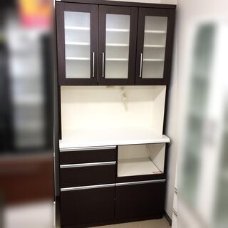 J516 ニトリ 食器棚 キッチンボード ベリーズ BELIZE-100KB DBR ダーク